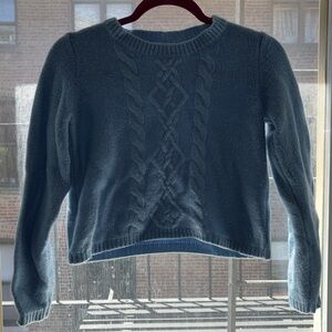 Ply Cashmere blue crop sweater. Size M. 100% cashmere.